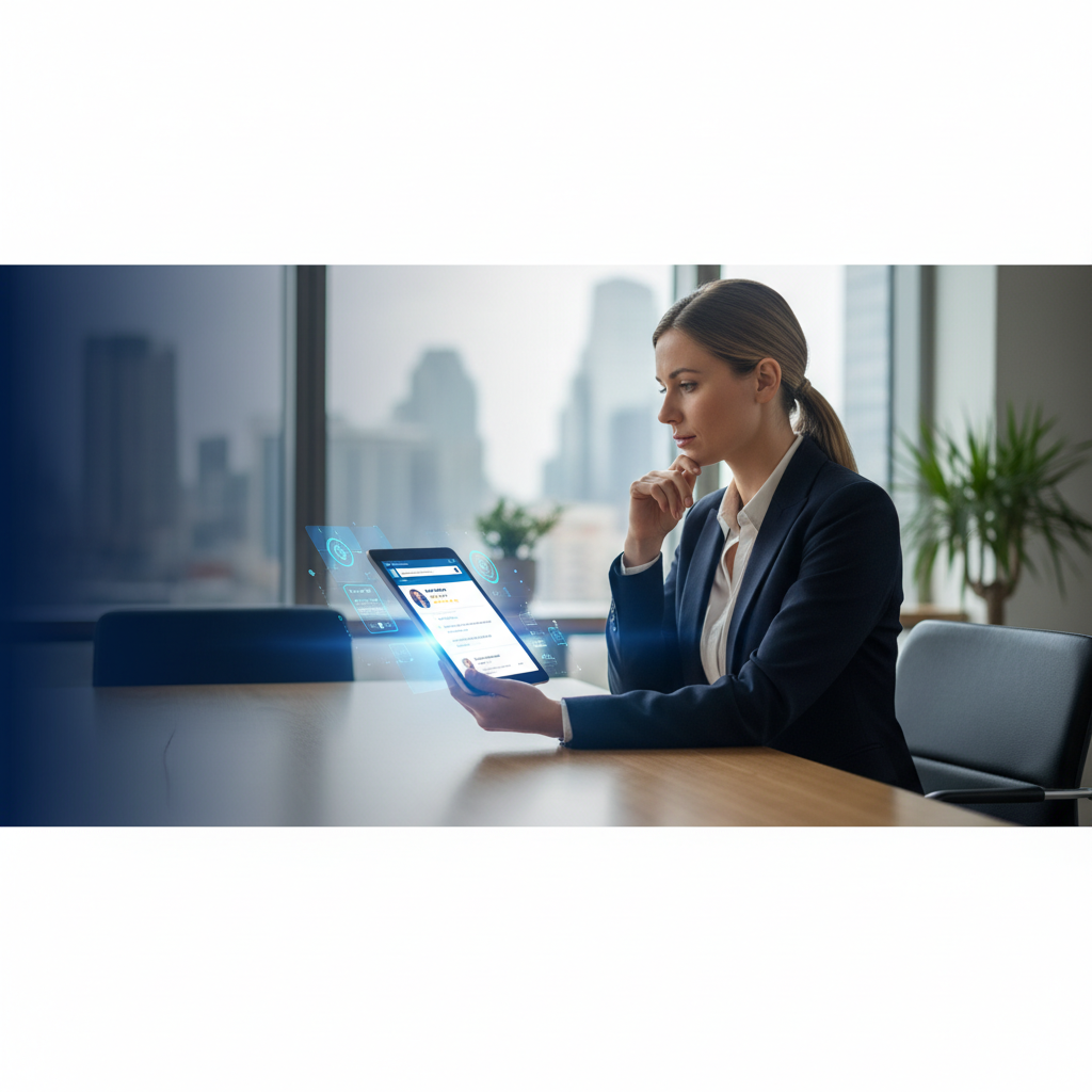 Executive reviewing Glassdoor comments, managing Glassdoor review removal strategies.