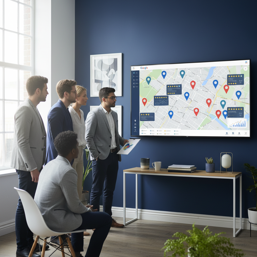 Team optimizing Google Business Profile for conversions