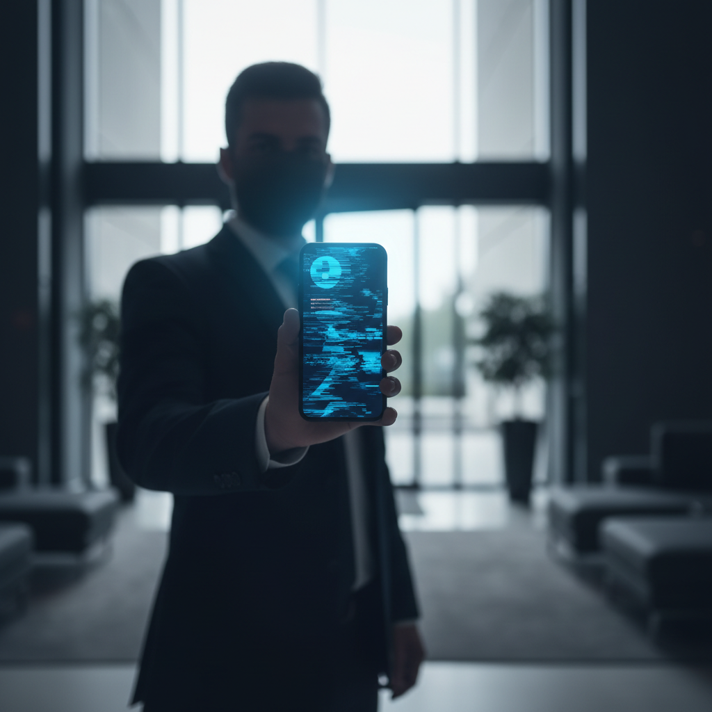 Close-up of smartphone with fake social media profiles on screen, representing online identity theft and removal strategies