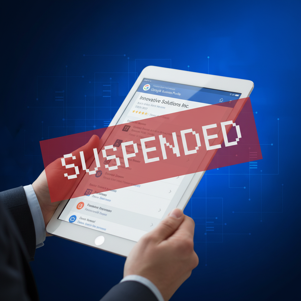 Visualizing a Google Business Profile suspension, showing a deactivated online listing.