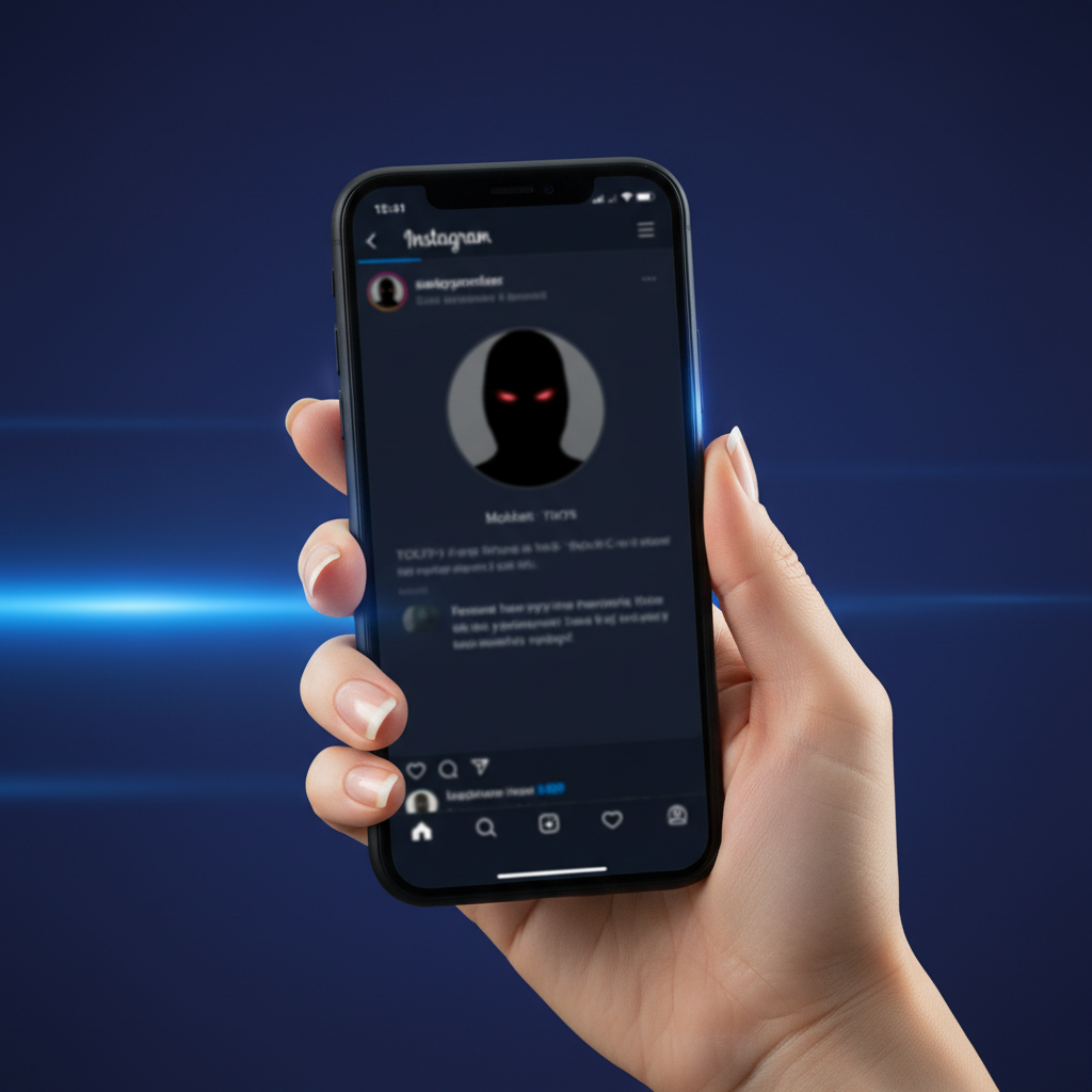 Executive protecting online reputation from Instagram impersonation attacks.