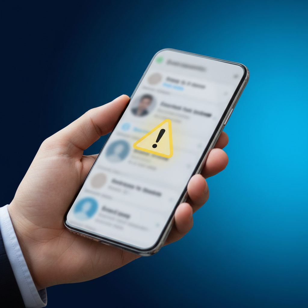 Smartphone showing a fake profile, symbolizing impersonation attack removal on social media platforms.