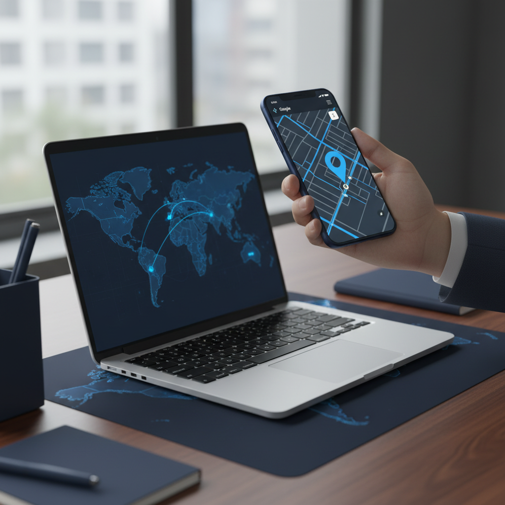 Map pin on a smartphone for local SEO and Google Business Profile in 2026