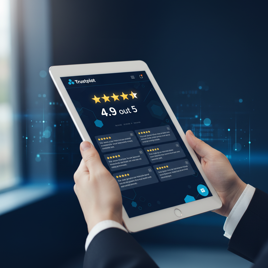 Clean Trustpilot interface displaying positive reviews for Trustpilot review management in 2026.