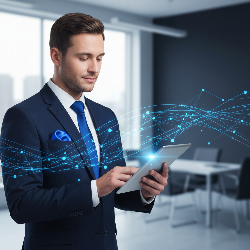 Professional individual managing online reputation crisis on a tablet in 2026.