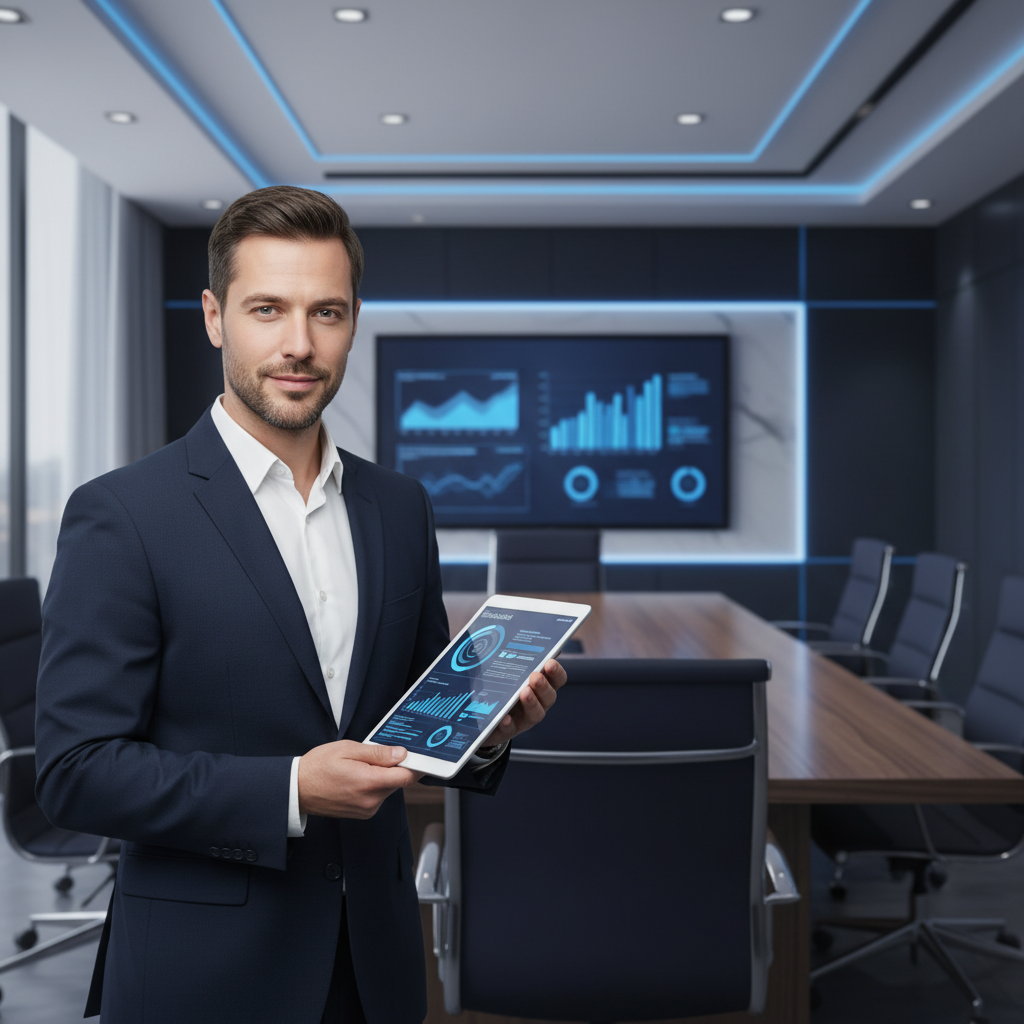 Lawyer reviewing online reputation management strategies for law firms on a tablet
