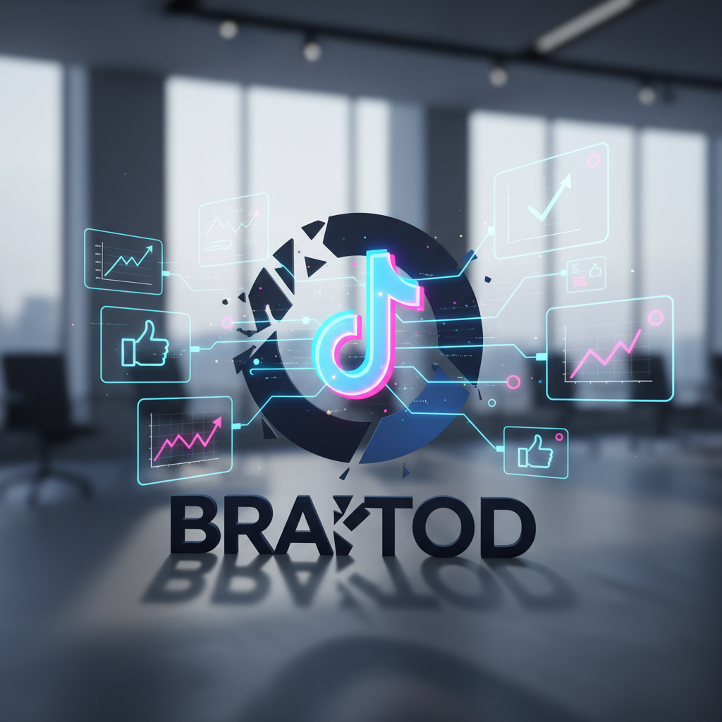 Abstract representation of suppressing negative TikTok search results for brand protection