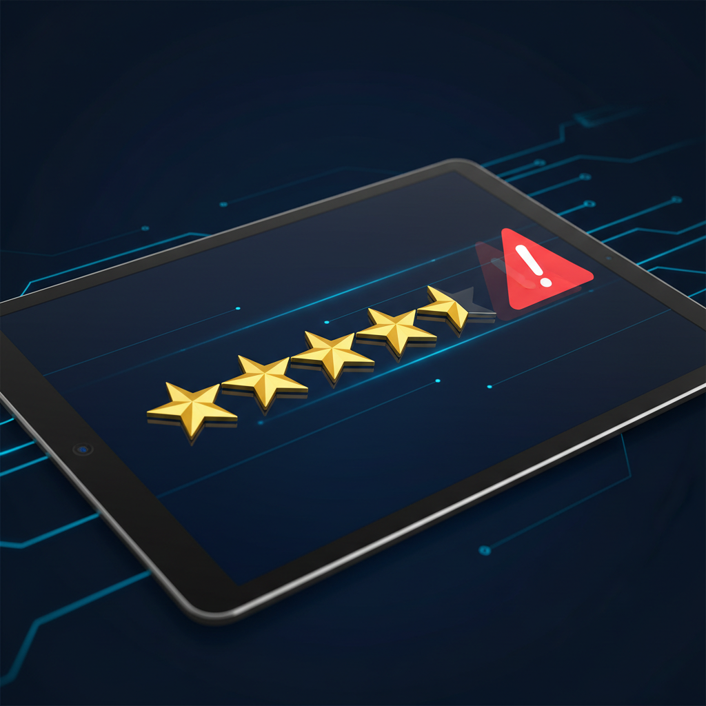 Close-up of a Trustpilot review screen showing a rating and flag icon, illustrating Trustpilot review removal challenges for businesses.