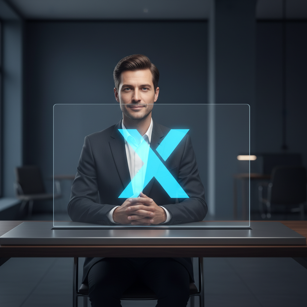 Professional looking at Twitter/X logo, understanding follower decline after growth campaigns.